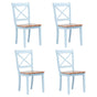 Dining Chairs 4 pcs Grey and Light Wood Solid Rubber Wood