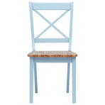 Dining Chairs 4 pcs Grey and Light Wood Solid Rubber Wood