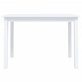 Dining Table White 114x71x75 cm Solid Rubber Wood
