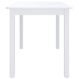 Dining Table White 114x71x75 cm Solid Rubber Wood