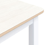 Dining Table White and Brown 114x71x75 cm Solid Rubber Wood - Rear View