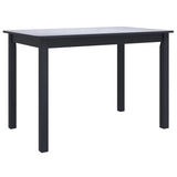 Dining Table Black 114x71x75 cm Solid Rubber Wood - Front View