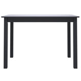 Dining Table Black 114x71x75 cm Solid Rubber Wood