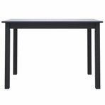 Dining Table Black 114x71x75 cm Solid Rubber Wood