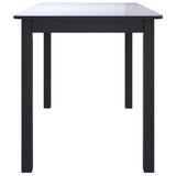Dining Table Black 114x71x75 cm Solid Rubber Wood - Top-Down View