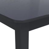 Dining Table Black 114x71x75 cm Solid Rubber Wood - 45-Degree Angle