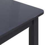 Dining Table Black 114x71x75 cm Solid Rubber Wood - Rear View
