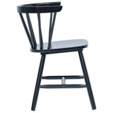 Dining Chairs 4 pcs Black Solid Rubber Wood - Side View
