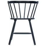 Dining Chairs 4 pcs Black Solid Rubber Wood
