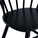 Dining Chairs 4 pcs Black Solid Rubber Wood - 45-Degree Angle