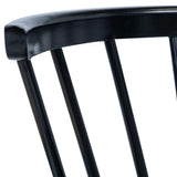 Dining Chairs 4 pcs Black Solid Rubber Wood - Rear View