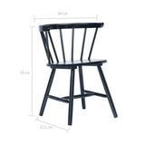 Dining Chairs 4 pcs Black Solid Rubber Wood - Close-Up Angle