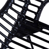 Dining Chairs 6 pcs Black Natural Rattan - 45-Degree Angle
