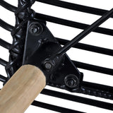 Dining Chairs 6 pcs Black Natural Rattan - Rear View