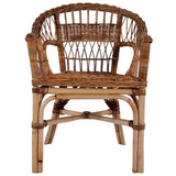 Outdoor Chairs 2 pcs Natural Rattan Brown