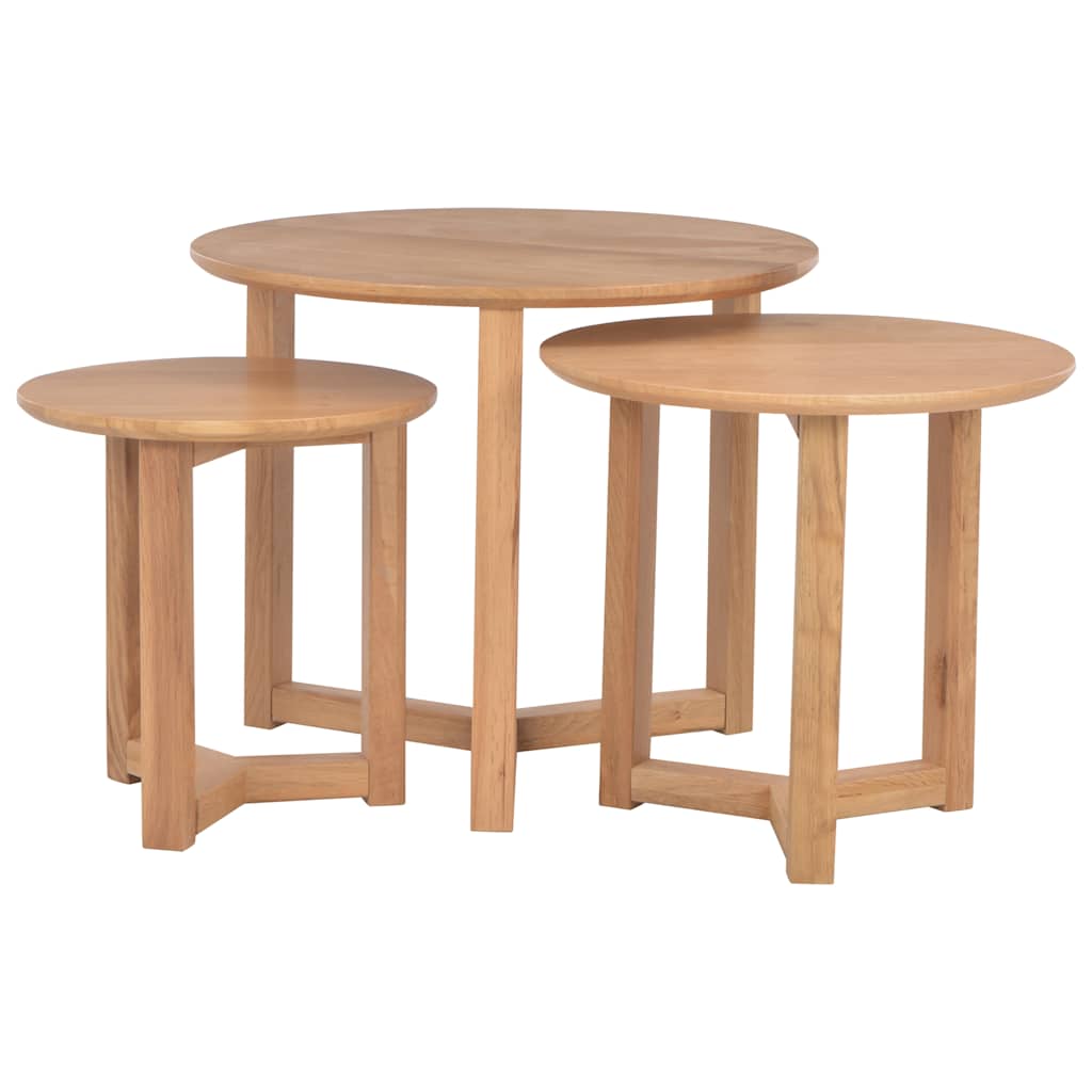 Coffee Tables 3 pcs Solid Oak Wood
