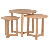Coffee Tables 3 pcs Solid Oak Wood