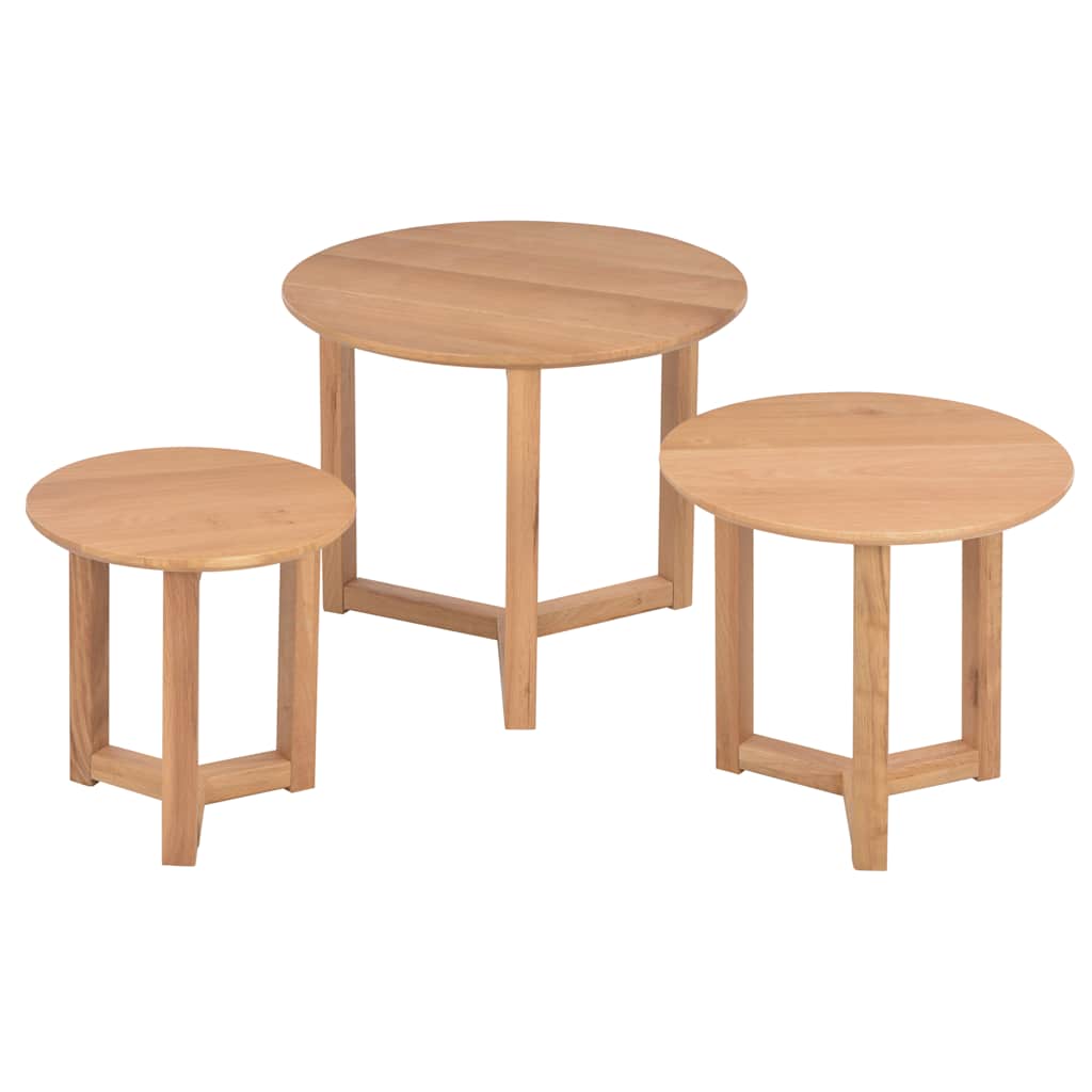 Coffee Tables 3 pcs Solid Oak Wood