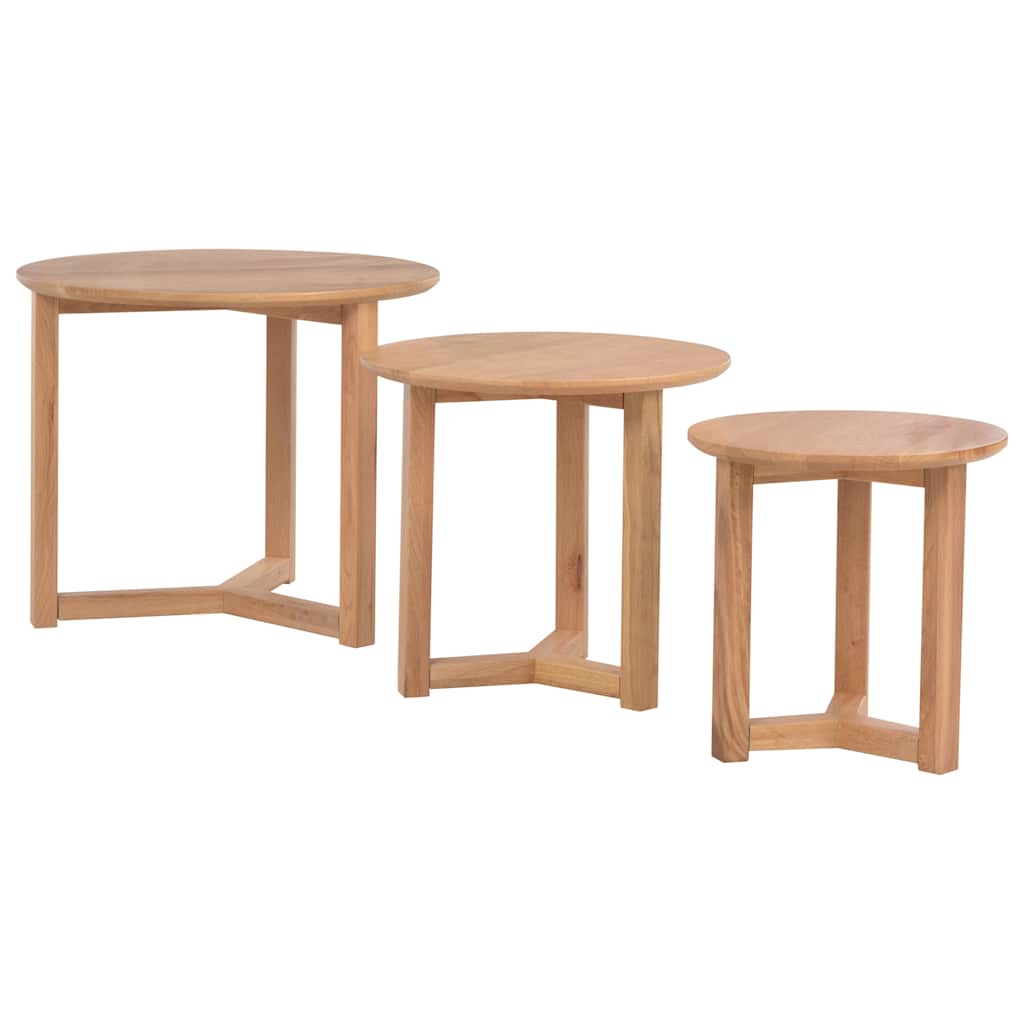 Coffee Tables 3 pcs Solid Oak Wood