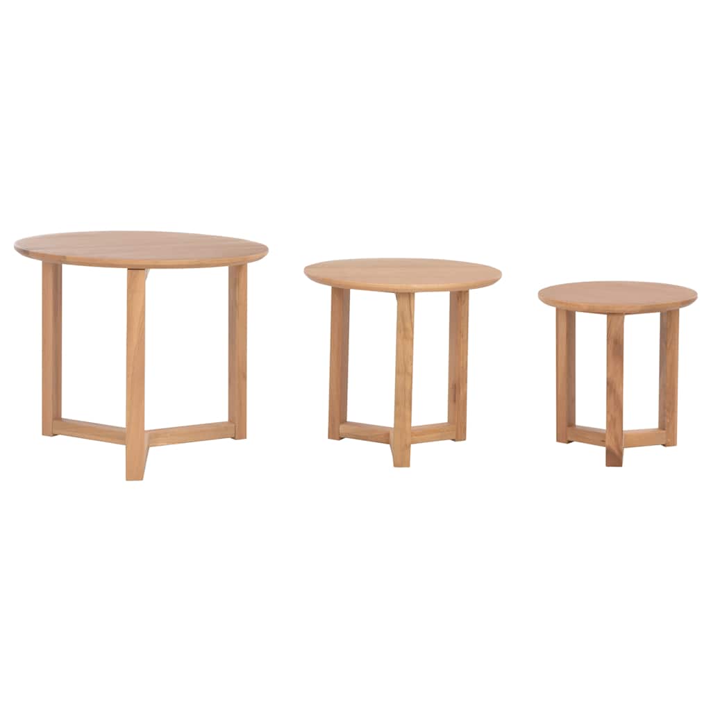Coffee Tables 3 pcs Solid Oak Wood