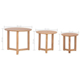 Coffee Tables 3 pcs Solid Oak Wood