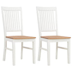 Dining Chairs 2 pcs White Solid Oak Wood