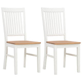 Dining Chairs 2 pcs White Solid Oak Wood