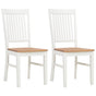 Dining Chairs 2 pcs White Solid Oak Wood