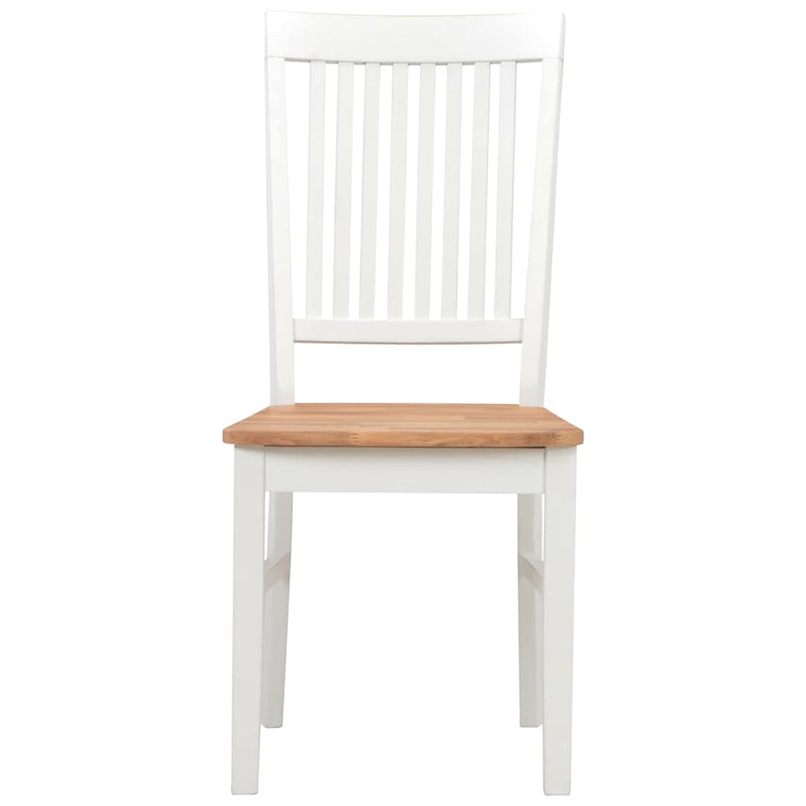 Dining Chairs 2 pcs White Solid Oak Wood