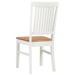 Dining Chairs 2 pcs White Solid Oak Wood