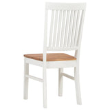 Dining Chairs 2 pcs White Solid Oak Wood - 45-Degree Angle