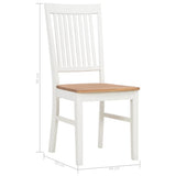 Dining Chairs 2 pcs White Solid Oak Wood