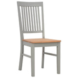 Dining Chairs 2 pcs Grey Solid Oak Wood