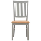 Dining Chairs 2 pcs Grey Solid Oak Wood - Side View