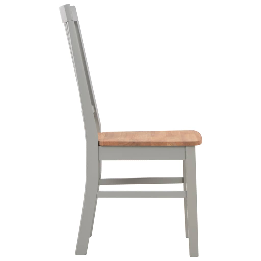 Dining Chairs 2 pcs Grey Solid Oak Wood