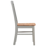 Dining Chairs 2 pcs Grey Solid Oak Wood - Top-Down View