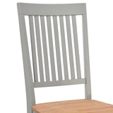 Dining Chairs 2 pcs Grey Solid Oak Wood