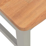 Dining Chairs 2 pcs Grey Solid Oak Wood - Close-Up Angle