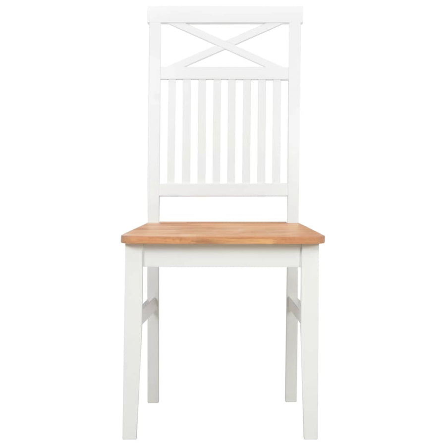 Dining Chairs 2 pcs White Solid Oak Wood
