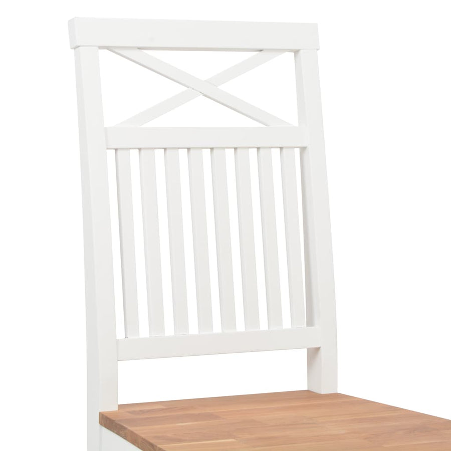 Dining Chairs 2 pcs White Solid Oak Wood