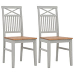 Dining Chairs 2 pcs Grey Solid Oak Wood