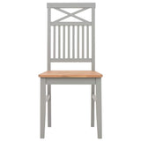 Dining Chairs 2 pcs Grey Solid Oak Wood - Side View