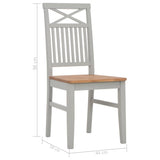 Dining Chairs 2 pcs Grey Solid Oak Wood - Low Angle