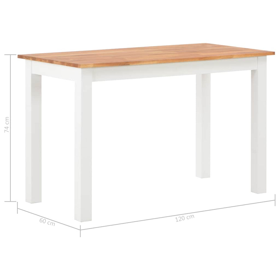 Dining Table 120x60x74 cm Solid Oak Wood