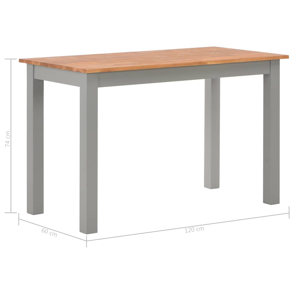 Dining Table 120x60x74 cm Solid Oak Wood
