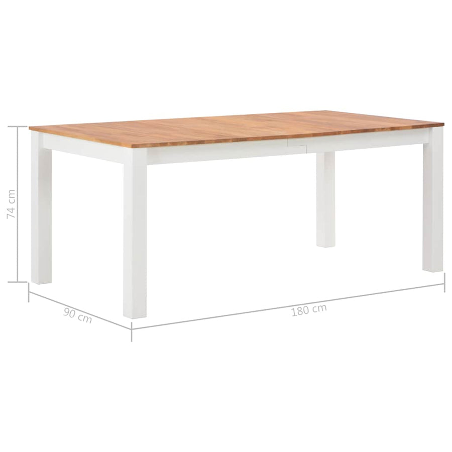 Dining Table 180x90x74 cm Solid Oak Wood