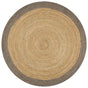 Handmade Rug Jute with Grey Border 90 cm