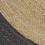 Handmade Rug Jute with Dark Grey Border 120 cm - Top-Down View