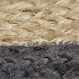 Handmade Rug Jute with Dark Grey Border 120 cm - 45-Degree Angle