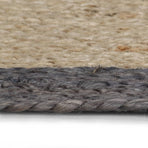 Handmade Rug Jute with Dark Grey Border 150 cm